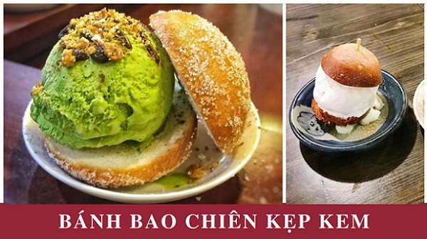 Bánh bao chiên kẹp kem 