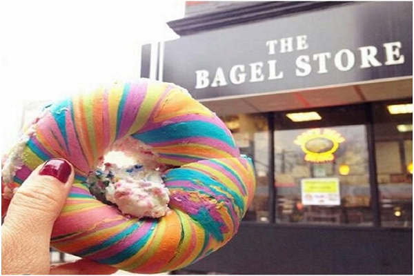 bánh rainbow bagel